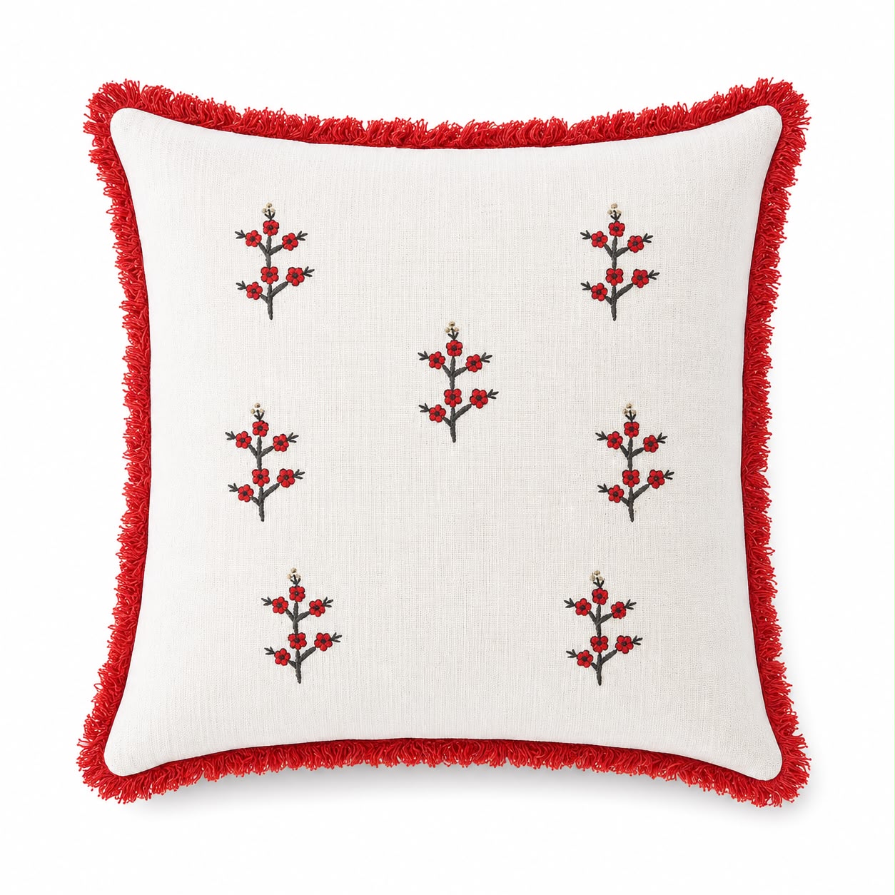 FLORAL EMBROIDERY WITH FRINGE