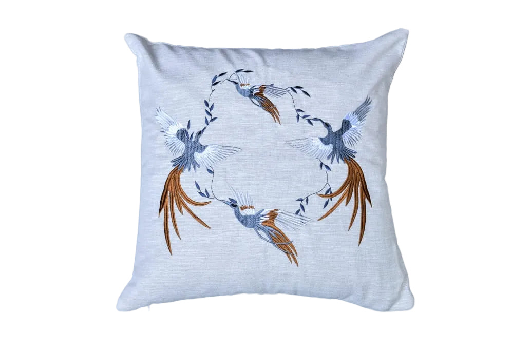Hand embroidered cushion