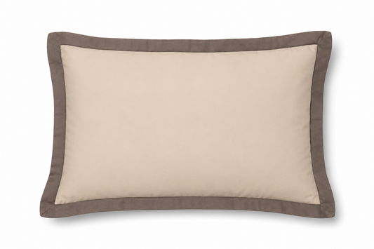 BORDERED CUSHION BEIGE