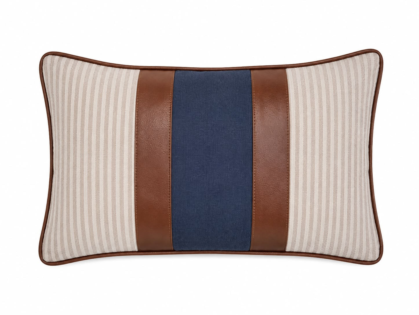 CENTRE BLUE LEATHER CUSHION
