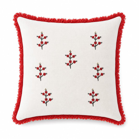 FLORAL EMBROIDERY WITH FRINGE