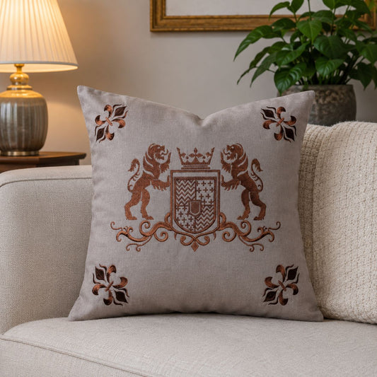 LION WITH FLEUR CUSHION